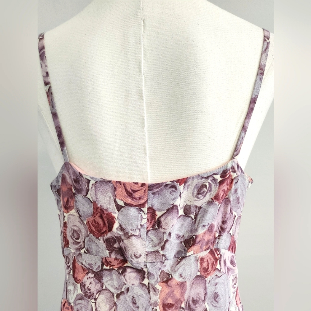 PRINCIPLES Vintage Women Long Maxi Dress Size 12 Purple Sleeveless Zip Lined - Picture 7 of 12